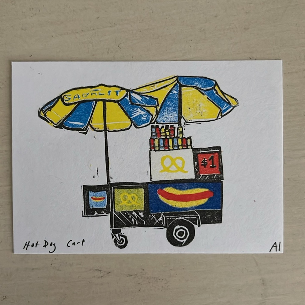 Anastasia Inciardi HOT DOG CART MINI PRINT